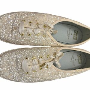 kate spade Glitter Lace-Up Sneakers - Champagne Gold
